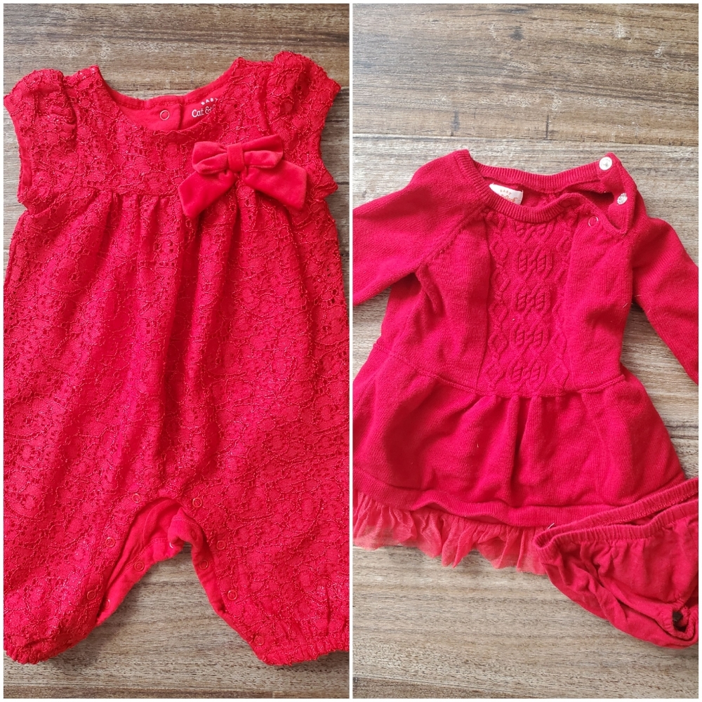 Cat and Jack Christmas Outfits Girl 6 months